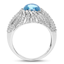 Load image into Gallery viewer, 3.65 Carat Genuine Swiss Blue Topaz .925 Sterling Silver Ring