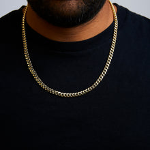 Load image into Gallery viewer, Semi-Solid 14K Yellow Gold 6.1mm Classic Miami Cuban Chain Necklace - 22 Inches