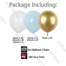 Load image into Gallery viewer, 96Pcs Latex Blue Gold Confetti & Metallic Foil Balloons for Birthday Baby Shower Party Decorations Girl And Boy Birthday Party Ballons Decoration In Modern New Style