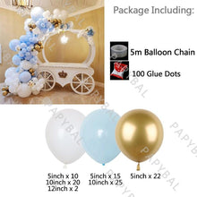 Load image into Gallery viewer, 96Pcs Latex Blue Gold Confetti & Metallic Foil Balloons for Birthday Baby Shower Party Decorations Girl And Boy Birthday Party Ballons Decoration In Modern New Style
