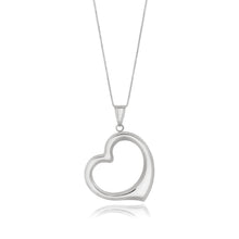 Load image into Gallery viewer, 14k White Gold Floating Heart Drop Pendant