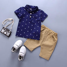 Load image into Gallery viewer, Modern Luxury Baby Boys T shirt And Shorts Anchor Printed Children's Clothing in Elegant Deisgn