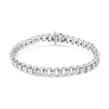 Load image into Gallery viewer, .925 Sterling Silver 1/4 Cttw Miracle Set Round Diamond Composite Open Linked Composite Line Bracelet (I-J Color, I3-Promo Clarity) - 7.5"
