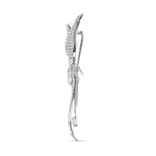 Load image into Gallery viewer, 18K White Gold 1 3/5 Cttw Pave Set Diamond Tulip Brooch Pin (H-I Color, VS1-VS2 Clarity)