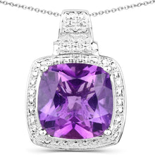 Load image into Gallery viewer, 5.85 Carat Genuine Amethyst .925 Sterling Silver Pendant