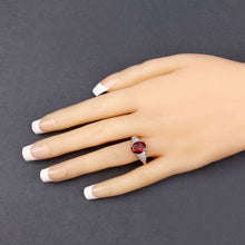 Load image into Gallery viewer, 2.87 Carat Genuine Rhodolite and White Diamond 14K Rose Gold Ring