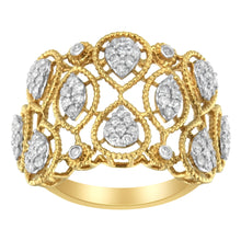 Load image into Gallery viewer, 14K Yellow Gold Diamond Art Deco Ring (1/2 Cttw, H-I Color, I1 Clarity) - Size 7