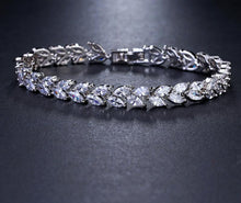 Load image into Gallery viewer, Luxury Diamond Shiny Fashion Charm AAA Cubic White Zircon Four Colors Leaf Jewelry Bracelets For Woman Elegance Wedding Party Gift