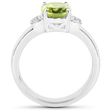 Load image into Gallery viewer, 1.76 Carat Genuine Peridot and White Zircon .925 Sterling Silver Ring
