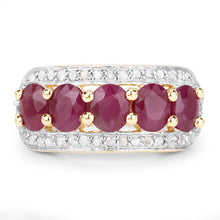 Load image into Gallery viewer, 1.74 Carat Genuine Ruby and White Diamond .925 Sterling Silver Ring
