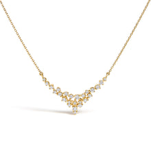 Load image into Gallery viewer, 14K Yellow Gold 1/2 Cttw Diamond Scattered "V" Necklace (I-J Color, SI2-I1 Clarity) - 18" Inches