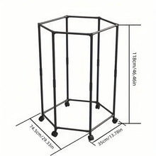 Load image into Gallery viewer, 360 Rotating Freestanding Clothing Rack, Hexagonal Carbon Steel Organizer with Wheels