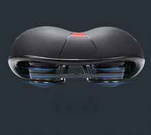 Load image into Gallery viewer, Unisex Soft Rubber Bike Saddle Dual Shock Absorbing Mountain Bicycle Cushion Pad Breathable Comfortable Bike Seat Cushion Bicycle Seat For Men Women With Dual Shock Absorbing Ball Memory Foam Waterproof Wide Bicycle Saddle Fit