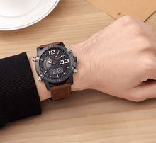 Load image into Gallery viewer, Men's Multifunction Digital Analog Waterproof Watch With Alarm And Automatic Time Zones Unique Design Excellent Gift