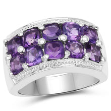 Load image into Gallery viewer, 2.80 Carat Genuine Amethyst .925 Sterling Silver Ring