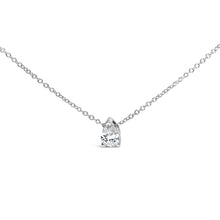 Load image into Gallery viewer, 14K White Gold 1/2 Cttw Pear Shape Lab-Grown Diamond 3-Prong Solitaire Pendant Necklace 18 Inch (F-G Color, VS2-SI1 Clarity)