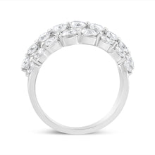 Load image into Gallery viewer, 10K White Gold 2 1/2 Cttw Round Natural Diamond 3 Row Band Ring (I-J Color, I1-I2 Clarity) - Ring Size 7