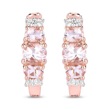 Load image into Gallery viewer, 1.32 Carat Genuine Morganite and White Topaz .925 Sterling Silver Earrings
