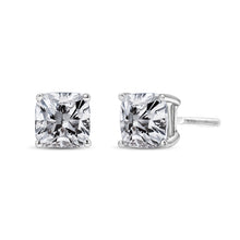 Load image into Gallery viewer, 14K White Gold 1 1/2 Cttw Clarity Enhanced Princess Cut Diamond Solitaire Stud Earrings (I-J Color, I1-I2 Clarity)
