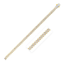 Load image into Gallery viewer, 14k Yellow Gold White Pave High Polish Modern Lite Miami Cuban Chain (6.5mm)