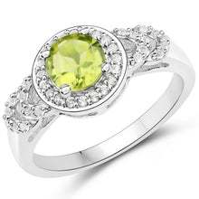 Load image into Gallery viewer, 2.68 Carat Genuine Peridot and White Topaz .925 Sterling Silver Jewelry Set