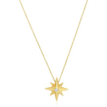 Load image into Gallery viewer, 14k Yellow Gold High Polish North Star Necklace