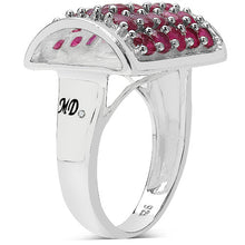 Load image into Gallery viewer, 3.01 Carat Genuine Ruby & White Diamond .925 Sterling Silver Ring