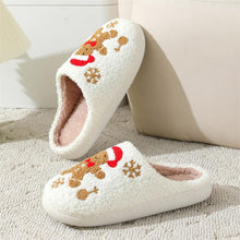 Load image into Gallery viewer, Christmas Slippers Gingerbread Slippers Women and Men Holiday Halloween Slippers Indoor Bedroom Fluffy Warm Fleece Slippers Winter Soft Cozy Home Non-Slip Soft Plush Slip-on Wool Lined House Shoes