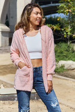 Load image into Gallery viewer, Women Full Size Teddy Hooded Jacket with Pockets Cozy Casual Jacket Comfortable Women Jacket