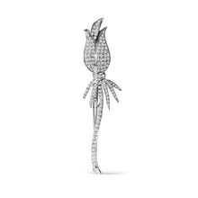 Load image into Gallery viewer, 18K White Gold 1 3/5 Cttw Pave Set Diamond Tulip Brooch Pin (H-I Color, VS1-VS2 Clarity)