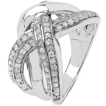 Load image into Gallery viewer, 0.55 Carat Genuine White Diamond .925 Sterling Silver Ring