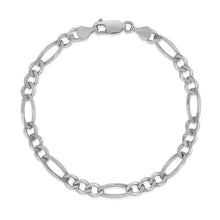Load image into Gallery viewer, 4.6mm 14k White Gold Solid Figaro Bracelet