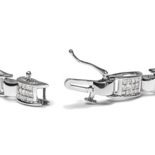 Load image into Gallery viewer, 14K White Gold 2.00 Cttw Princess Diamond Invisible Set Link Bracelet (H-I Color, SI2-I1 Clarity) - 7"