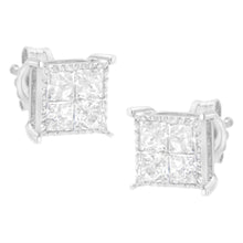 Load image into Gallery viewer, Sterling Silver 3/4 cttw Composite Diamond Stud Earrings (I-J, I2-I3)
