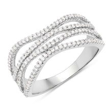 Load image into Gallery viewer, 0.46 Carat Genuine White Diamond 14K White Gold Ring (F-G Color, SI Clarity)