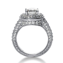 Load image into Gallery viewer, 14k White gold Vintage Halo Diamond Semi-Mount