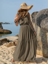 Load image into Gallery viewer, White V-Neck Tie Shoulder Maxi Dress Effortless & Flowy Summer Essential Long Girls Dress