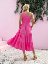 Load image into Gallery viewer, Smocked Single Shoulder Sleeveless Dress Stylish & Comfortable Summer Long Dress Lightweight Dress