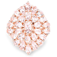 Load image into Gallery viewer, 18K Rose Gold Plated 4.55 Carat Genuine Morganite .925 Sterling Silver Ring