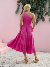 Load image into Gallery viewer, Smocked Single Shoulder Sleeveless Dress Stylish & Comfortable Summer Long Dress Lightweight Dress