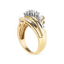 Load image into Gallery viewer, 10K Yellow Gold 1/2 Cttw Diamond Pear Cluster and Swirl Ring (H-I Color, I1-I2 Clarity) - Ring Size 7