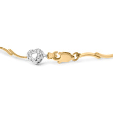 Load image into Gallery viewer, 10k Two-Tone Gold 1/3 Cttw Diamond Pave Set Heart S-Link 7.25" Bracelet (I-J Color, I2-I3 Clarity)