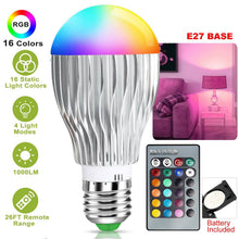 Load image into Gallery viewer, 9W LED Light Bulb E27 RGB Lamp