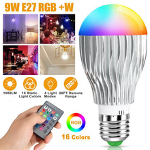Load image into Gallery viewer, 9W LED Light Bulb E27 RGB Lamp