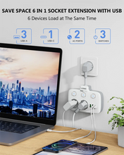 Load image into Gallery viewer, LDNIO Power Strip Adapter for Europlug 4 USB Output Electrical Socket With Extension Cable Surge Protector Home Plug SE2435