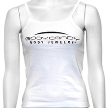 Load image into Gallery viewer, Ladies White Spaghetti Strap Body Candy Body Jewelry Tank Top