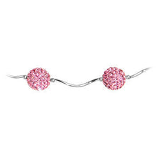 Load image into Gallery viewer, Sterling Silver Pink Crystal Ball Drop Necklace