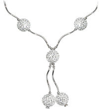 Load image into Gallery viewer, Sterling Silver Clear Crystal Ball Drop Necklace