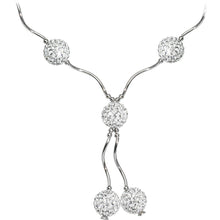 Load image into Gallery viewer, Sterling Silver Clear Crystal Ball Drop Necklace