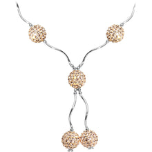 Load image into Gallery viewer, Sterling Silver Champagne Crystal Ball Drop Necklace